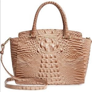 Brahmin Nadia Croc Embossed Leather Satchel